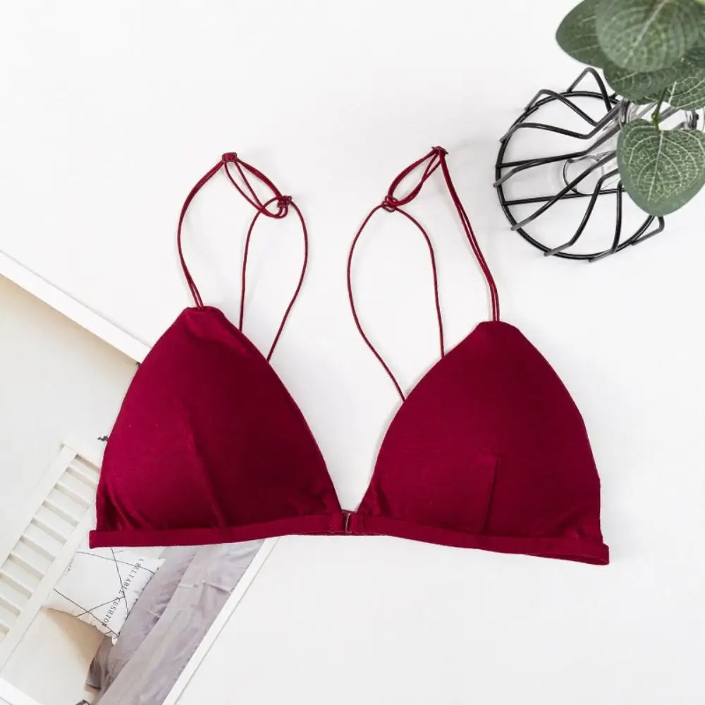 Breathable Triangle Bras for Women Beauty Back Push-up Wireless Bra Thin Strape Lingerie French Style Bra Girls