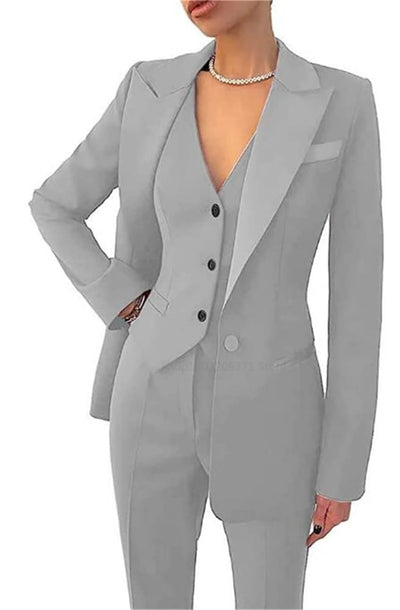 Fashion  Plus Size Women Blazer 3 Pcs Elegant Long Sleeve Suit Jackets Vest and Straight Pants Suit Female  Business Outfits New