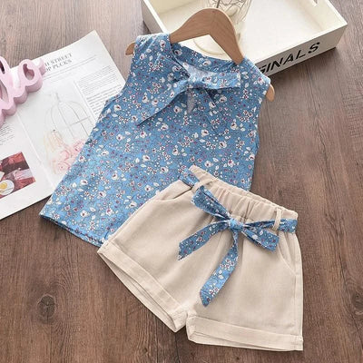 New Summer Baby Girls Clothes Children Sleeveless Vest Shorts 2Pcs/Sets Toddler Clothing Infant Fashion Costume Kids Tracksuits