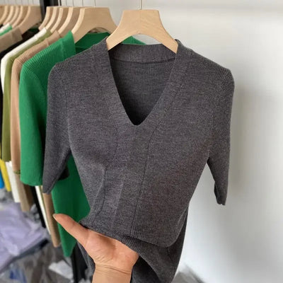 2025 Summer New T-shirts for Women Elegant Fashion Short Sleeve T-shirt Female Trend Tops Ladies Tees Basic Tops Clothing