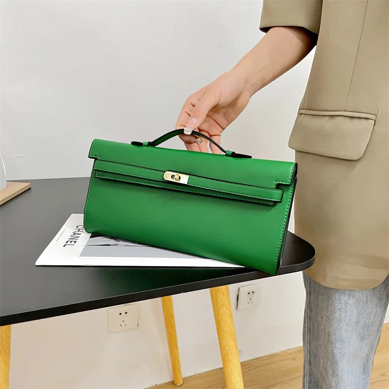 Elegant Classic Leather Handbag For Ladies - With Inner Compartments High Quality By Famous Designer Brand