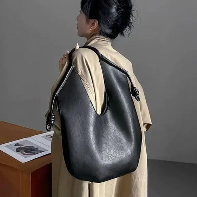 Womens Black Handbag Minimalist Casual Tote Bag Large-capacity Commuting Shoulder Armpit Large Handbags Designer Business Clutch