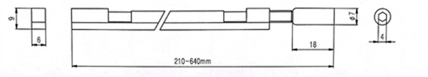 L Electric Guitar, Allen Key, Guitar Fit, Two-Track Type, Steel Frame Rod, 440mm or 580mm Length, Two Optional