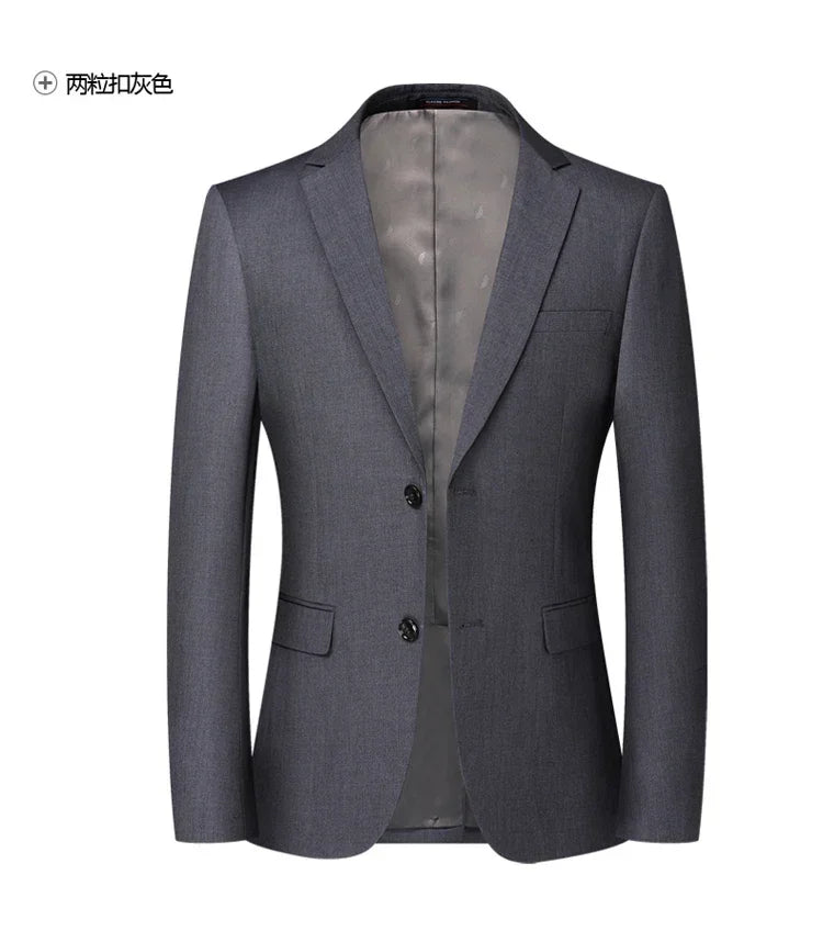 2025 Blazer New Men's Fashion Business Solid Color British Style Professional Work Groom Wedding Dress Best Man Blazer Jacket