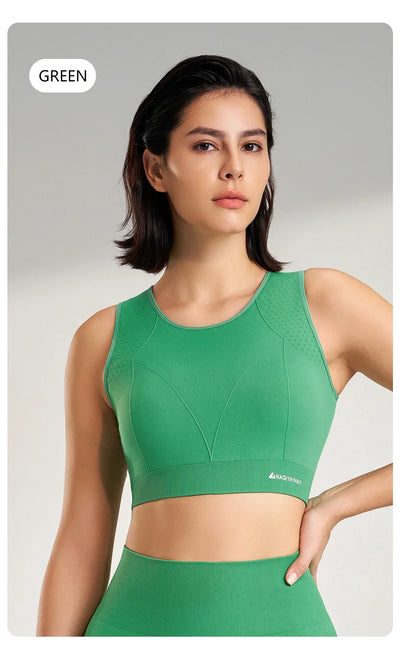 Sports underwear women anti-shock anti-sagging sports undershirt with bra pads fitness clothing high strength yoga bra
