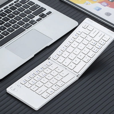 Mini Wireless Folding Keyboard Slim Design Lightweight Bluetooth Keyboard Portable Rechargeable Foldable Keyboard Notebook
