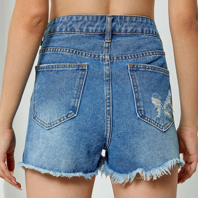 Denim shorts Pants For Women Fashion High Waist Slim Fit Distressed Denim Ripped Holes Shorts Ropa De Mujer Y2k Clothing 2000s