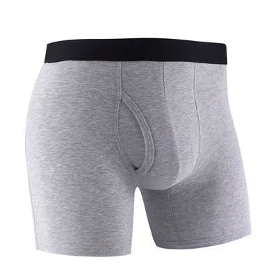 Long Boxer For Man Cotton Men's Panties Family Print Boxershorts Mens Open Front Underwear Sexy Male Underpants Shorts