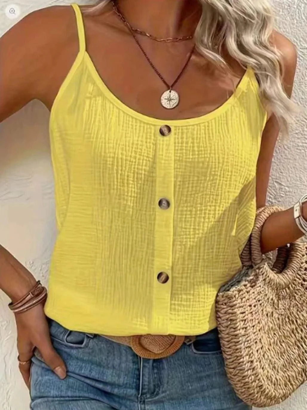 Women Cami Tops Slim Scoop Neck Backless
