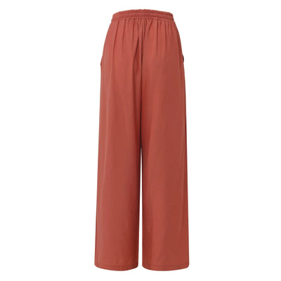 Women's Wide Leg Pants High Waist Casual trousers Solid Color Elastic Waist Tie Belt Loose Sweatpants gym pantalones de mujer