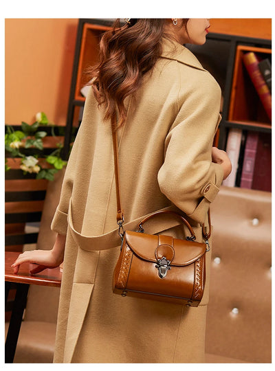 Women's Handbag Genuine Leather Hand Purses Luxury Fashion Female Shoulder The Tote Bag Designer With Top Handle Crossbody Bags
