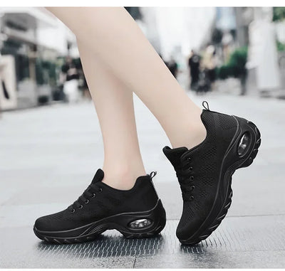 Woman Sneakers Fashion Casual Shoes Summer Air Cushion Mesh Female Shoes Comfortable Breathable Heightening Sneakers for Women