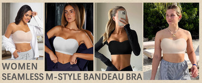 Strapless Invisible M-shaped Bra Solid For Women Summer New Non-slip Sexy Push-up Comfortable Underwear For Dress Brasieres