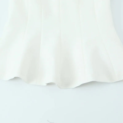 TRAF Top for Women Fashion Summer Short Skirt Hem Bow Sleeveless O-neck Blouse Street Clothing Vest Tank Chic Ladies Tops Mujer