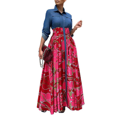 Elegant Dresses for Women Turn Down Collar Single Breasted High Waisted Floor Length Luxury Birthday Party Dinner Vestidos Mujer