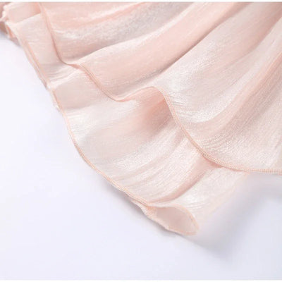 Ruffles Mini Dress Women Lace Up  V Neck Long Sleeve Pleated Female Dresses 2025 Elegant Summer Autumn Street Loose Ladies Robes