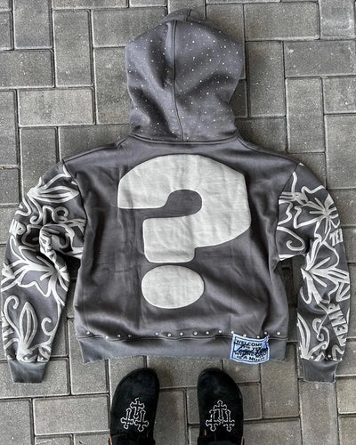New Zipper Hooded sweatshirt  American Hip Hop Trend Fashion Alphabet Design Retro Hooded Long Sleeve Men Women Street Wear