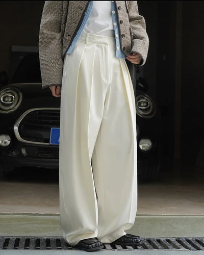 women's casual solid color straight leg wide trousers loose wear thin trousers pants
