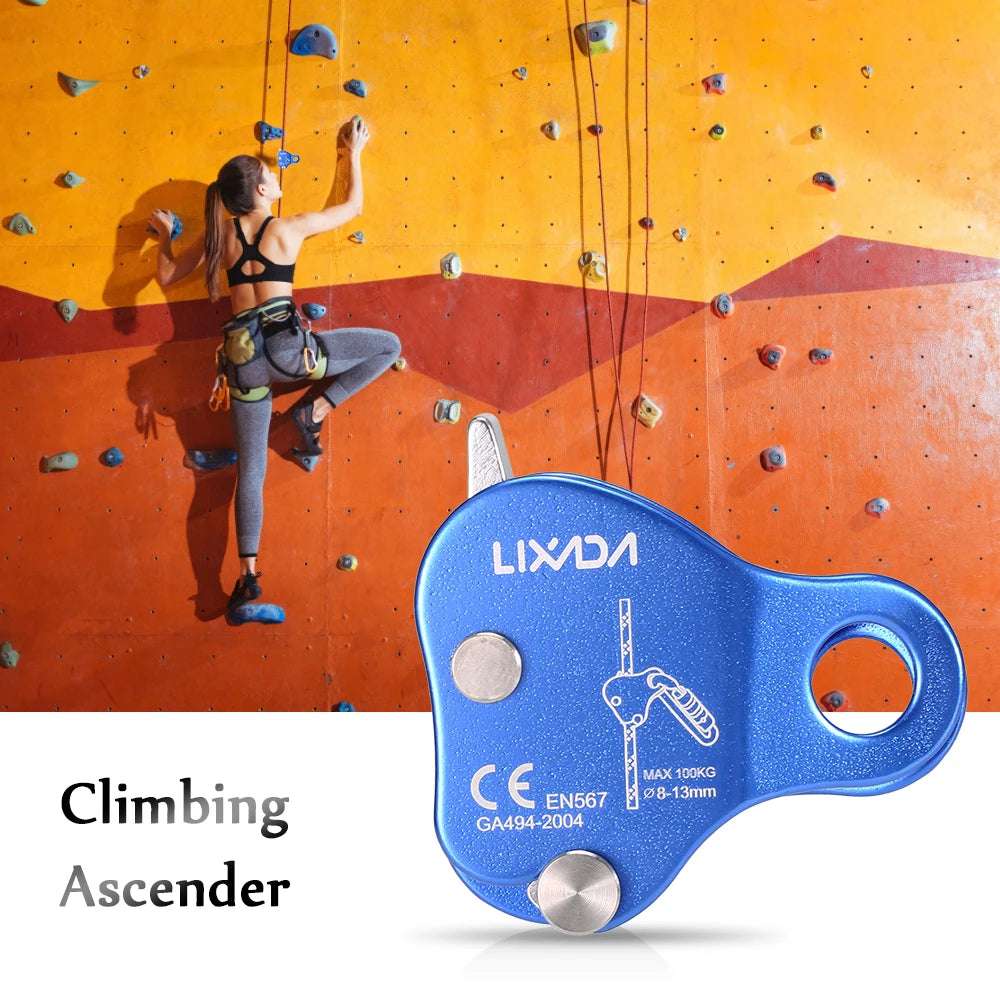 Climbing Ascender Arborist Climbing Rope Protection Belay Device Grip Outdoor Climbing Rigging 8-13MM Rope Mountain Climbing