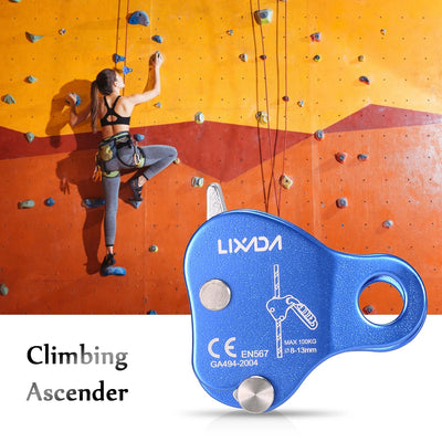 Climbing Ascender Arborist Climbing Rope Protection Belay Device Grip Outdoor Climbing Rigging 8-13MM Rope Mountain Climbing