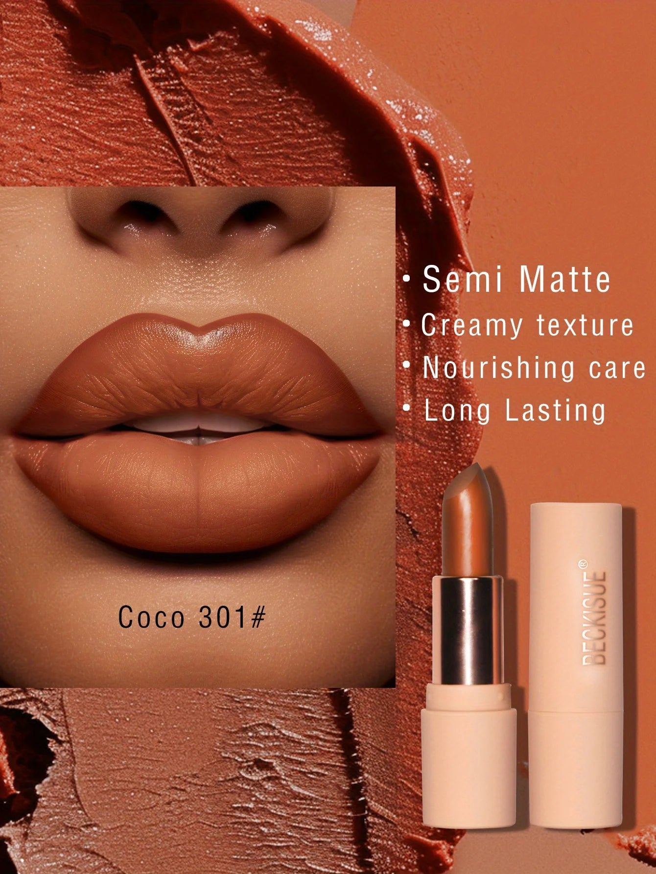 Coffee Velvet Lipstick - Luxurious Deep Nourishing Matte Finish Long-Lasting Waterproof Lip Color