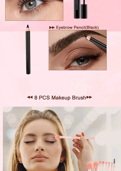 All In One Makeup Kit for Women Full Kit Set Include Eyeshadow Eyebrow Eyeliner Lip gloss Concealer