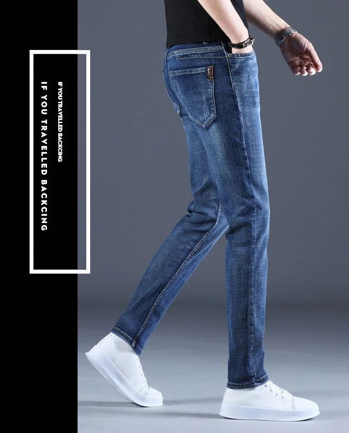 Men's Jeans Casual Skinny New Spring and Autumn Pants Straight Stretch Blue Big Size Fashion Good Quality Trousers for men