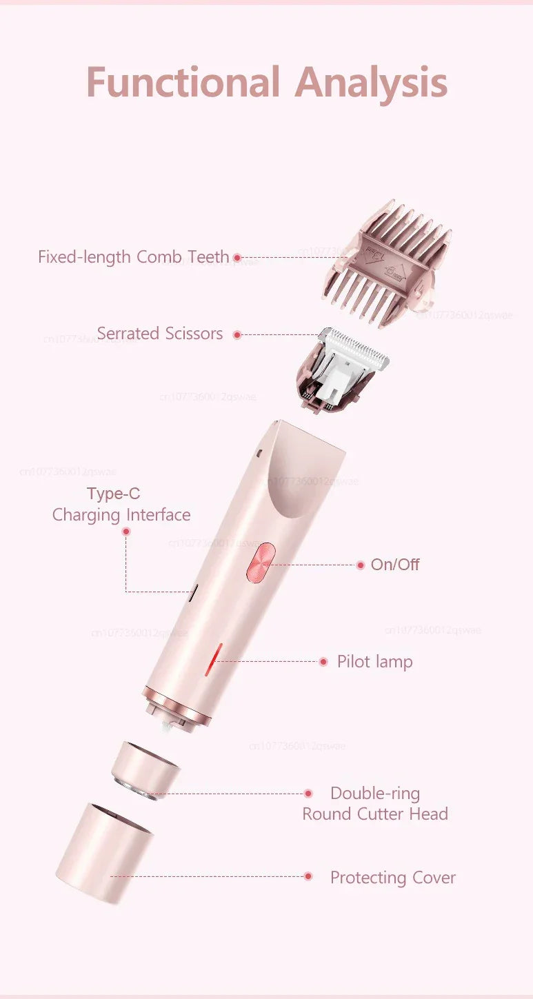 Electric Razor for Women Painless Women Mustache Electric Shaver for Leg Bikini Body Hair Trimmer Facial Epilator Hair Remover