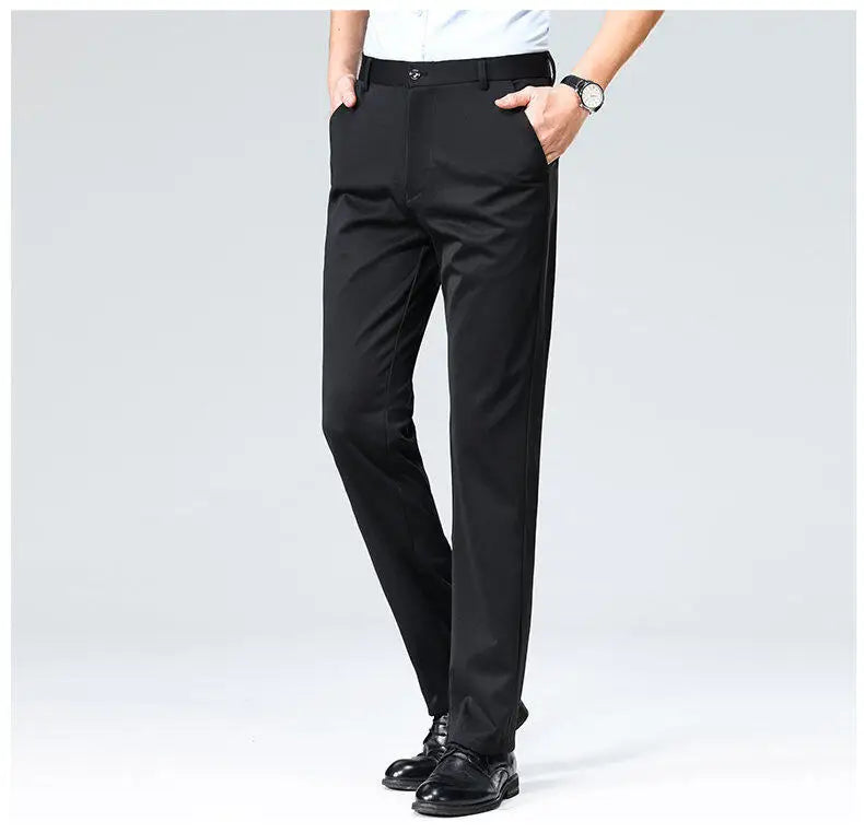 Plus Size Big and Tall Mens Trousers Business Casual Loose Straight Leg Pants Comfort Fit Office Work Commuting No Tight Classic