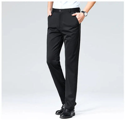 Plus Size Big and Tall Mens Trousers Business Casual Loose Straight Leg Pants Comfort Fit Office Work Commuting No Tight Classic