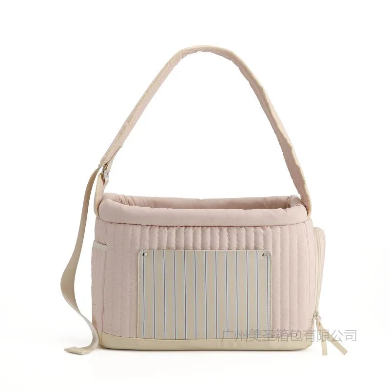 Portable Pet Bag Multifunctional pet carrier soft sided carrier pet sling bag for Cats and Dogs outdoor pet carrier bag pink