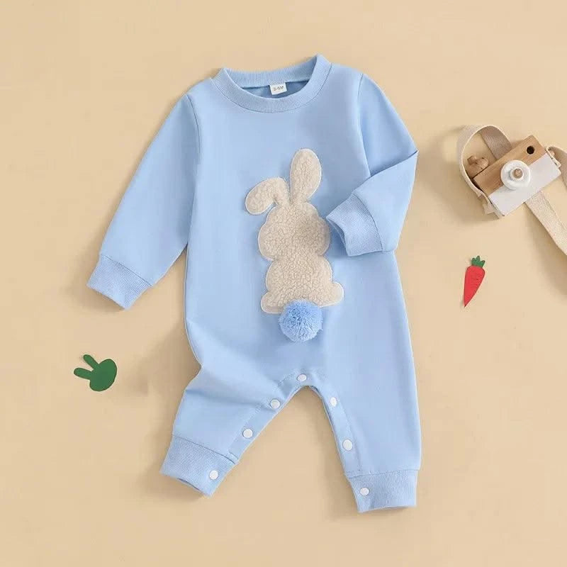Rabbit  Embroidered Jumpsuit for Infants and Young Children  |Spring Easter | Long Crawling Clothes