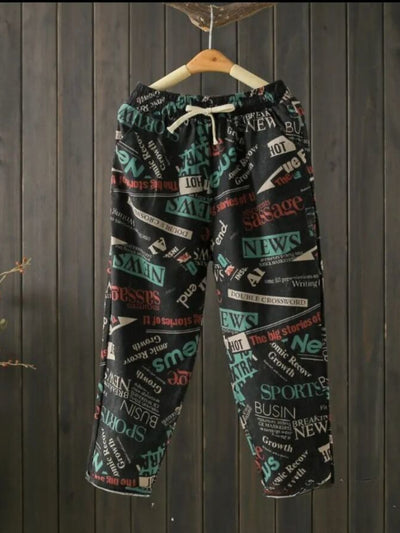 Fashion Printed Cotton Linen Harem Pants for Women 2025 Summer Casual High Waist Calf-Length Loose Trousers Female Streetwear