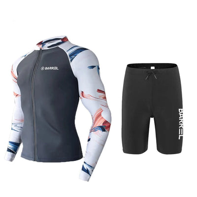 Long Sleeve Neoprene Wetsuit Women Rash Guards Swimwear Two-Piece Swimsuit Men Surfing Swimming Suit Beach Diving Bath Suit