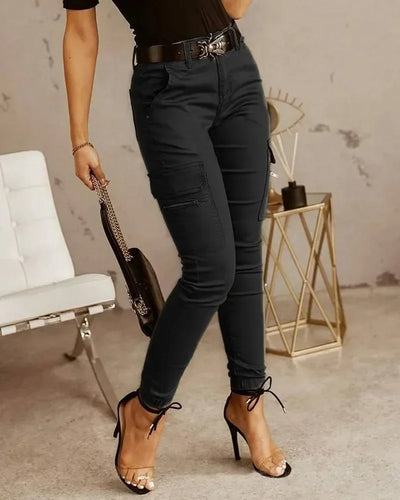 Fashion New Slim Fit Pencil Pants Women Streetwear Solid Casual Trousers Women Joggers Pockets Cargo Pants Female Pantalon 26211