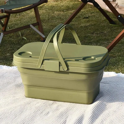 garden  Multi functional hand-held basket storage box for picnic, outdoor camping, picnic basket set, folding water bucket
