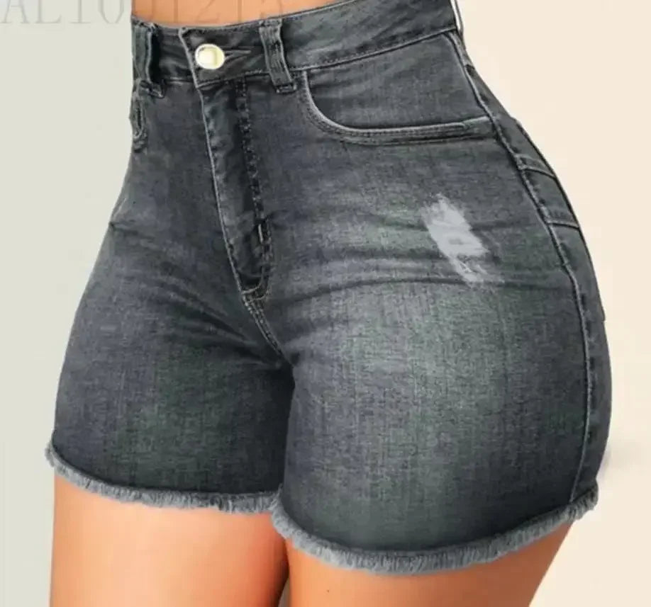 Slim Fit Elastic Jeans Shorts Breathable Comfortable Thin Denim Fashionable Comb Short Hair Design Women's Summer Shorts