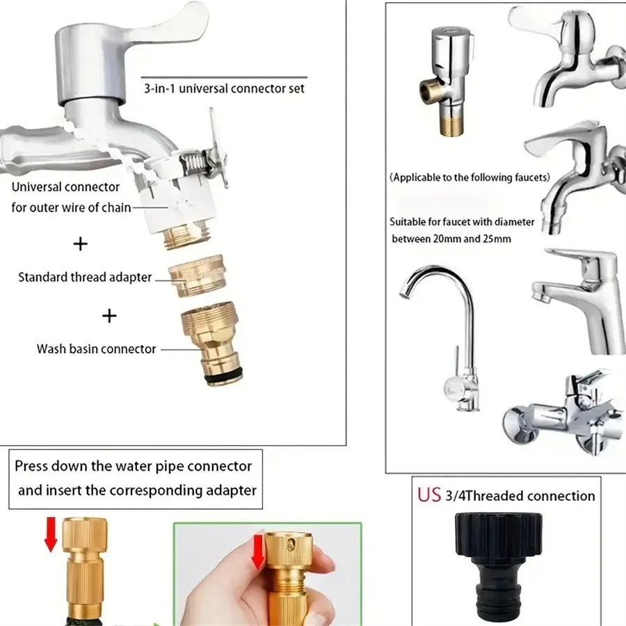 Garden Water Hose 3 Times Expandable Watering Hose High Pressure Flexible Car Wash Watering Garden Irrigation Magic Hose Pipe