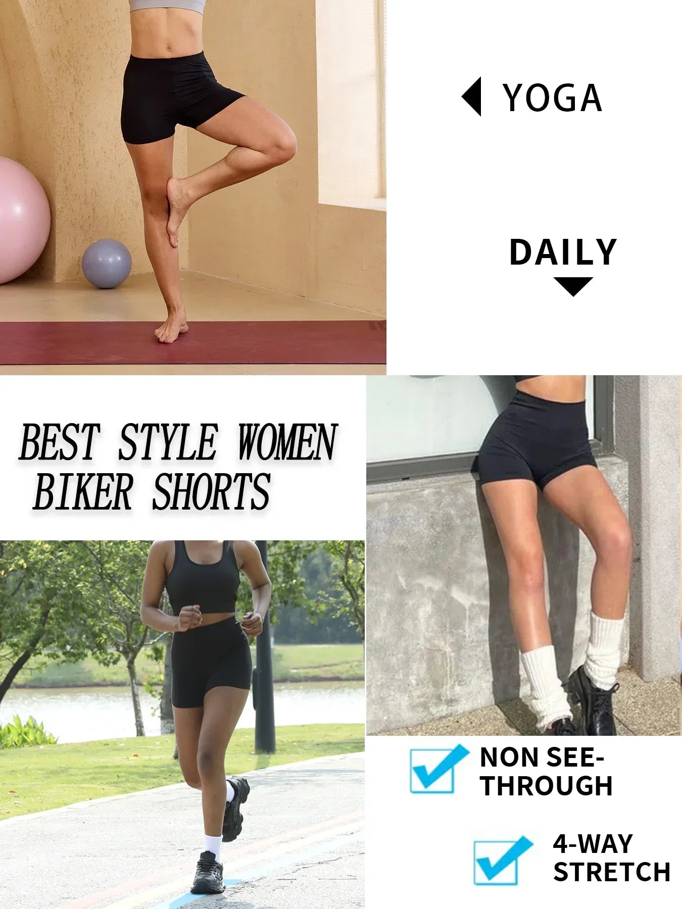 Biker Shorts For Women Super Soft No See Through Workout Yoga Running Cycling Push Up Gym Fitness Shorts Women's Activewear