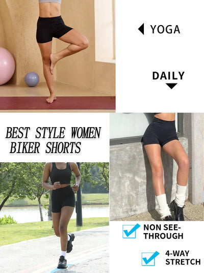 Biker Shorts For Women Super Soft No See Through Workout Yoga Running Cycling Push Up Gym Fitness Shorts Women's Activewear