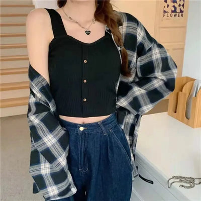 Women's Y2K Cropped Tops with Bra Pads Summer Corset