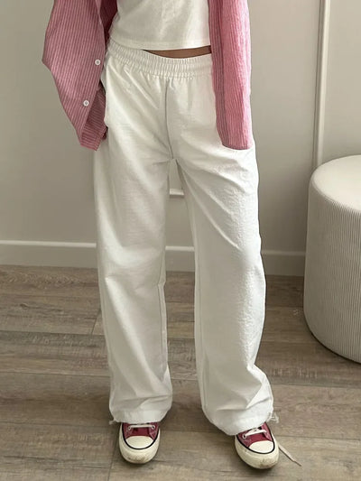 White Sweatpants For Women High Waist Loose Joggers Straight Trousers Female Black Spring Summer Casual Woman Long Pant Wide Leg