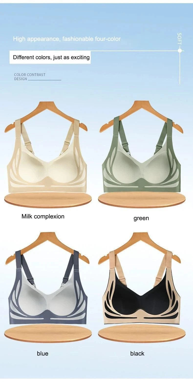 Plus Size Super Gather Push Up Bras Women Soft Support Seamless Underwear Female Full Cup Lift-Up Bras No Steel Sleepwear