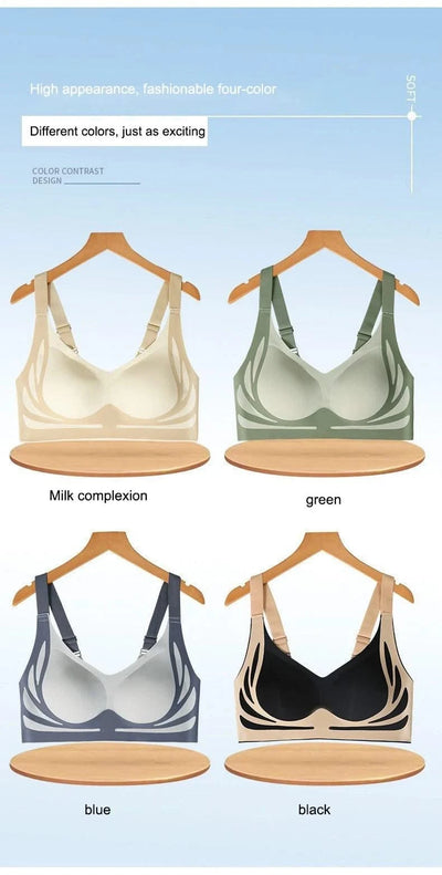 Plus Size Super Gather Push Up Bras Women Soft Support Seamless Underwear Female Full Cup Lift-Up Bras No Steel Sleepwear