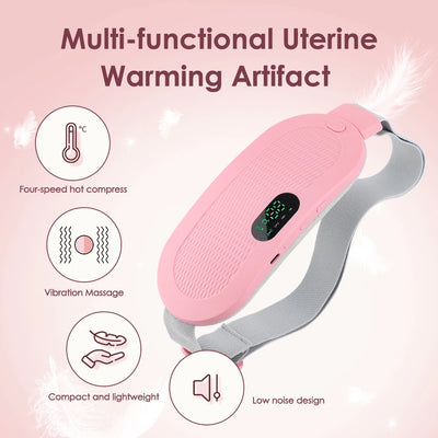 Electric Heating Pad Menstrual Cramp Massager Belt Women Period Care Hot Compress Device Vibration Abdominal Ulter Warmer Belt