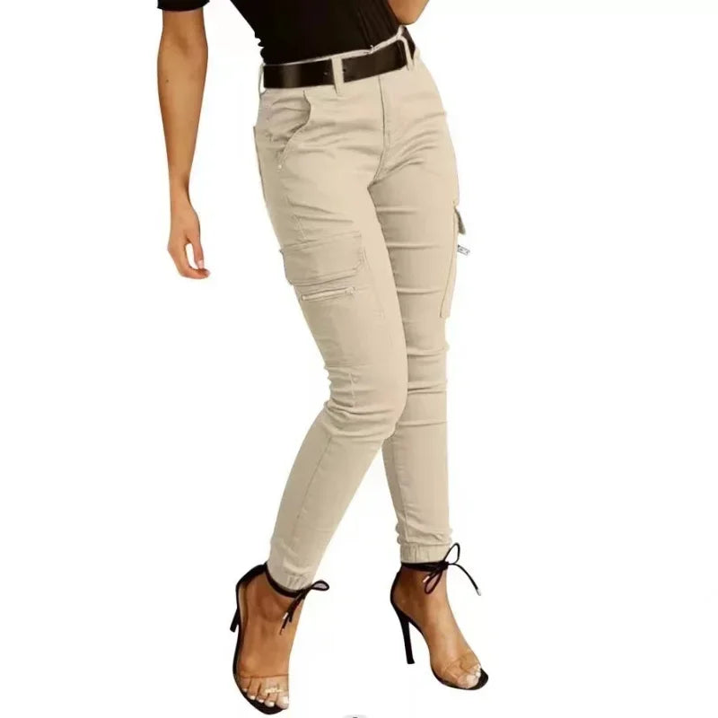 Fashion New Slim Fit Pencil Pants Women Streetwear Solid Casual Trousers Women Joggers Pockets Cargo Pants Female Pantalon 26211