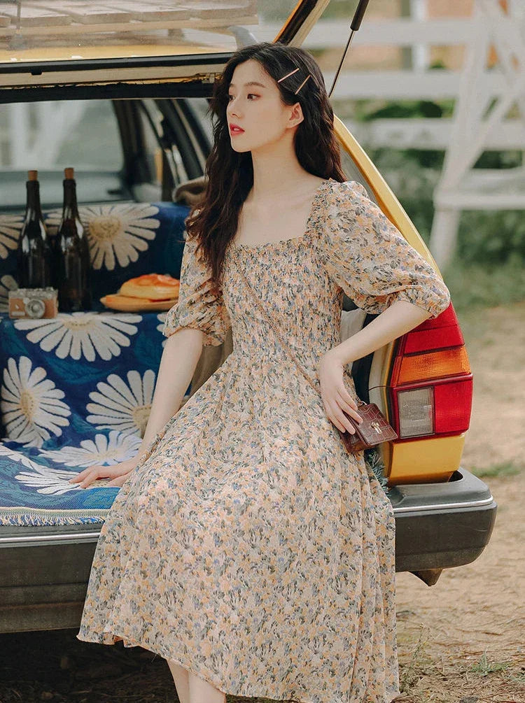Dresses For Women 2024 Floral Woman Dress Open Back Backless Clothes Beach Flower Tight Bodycon Midi New In Offer Stylish