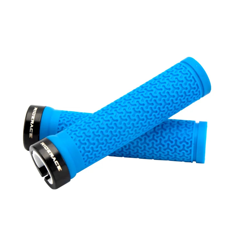 RIDERACE Bicycle Handle Bar Grips MTB Mountain Bike Single-sided Locking Handlebar Cover Rubber Non-slip Cycling Accessories