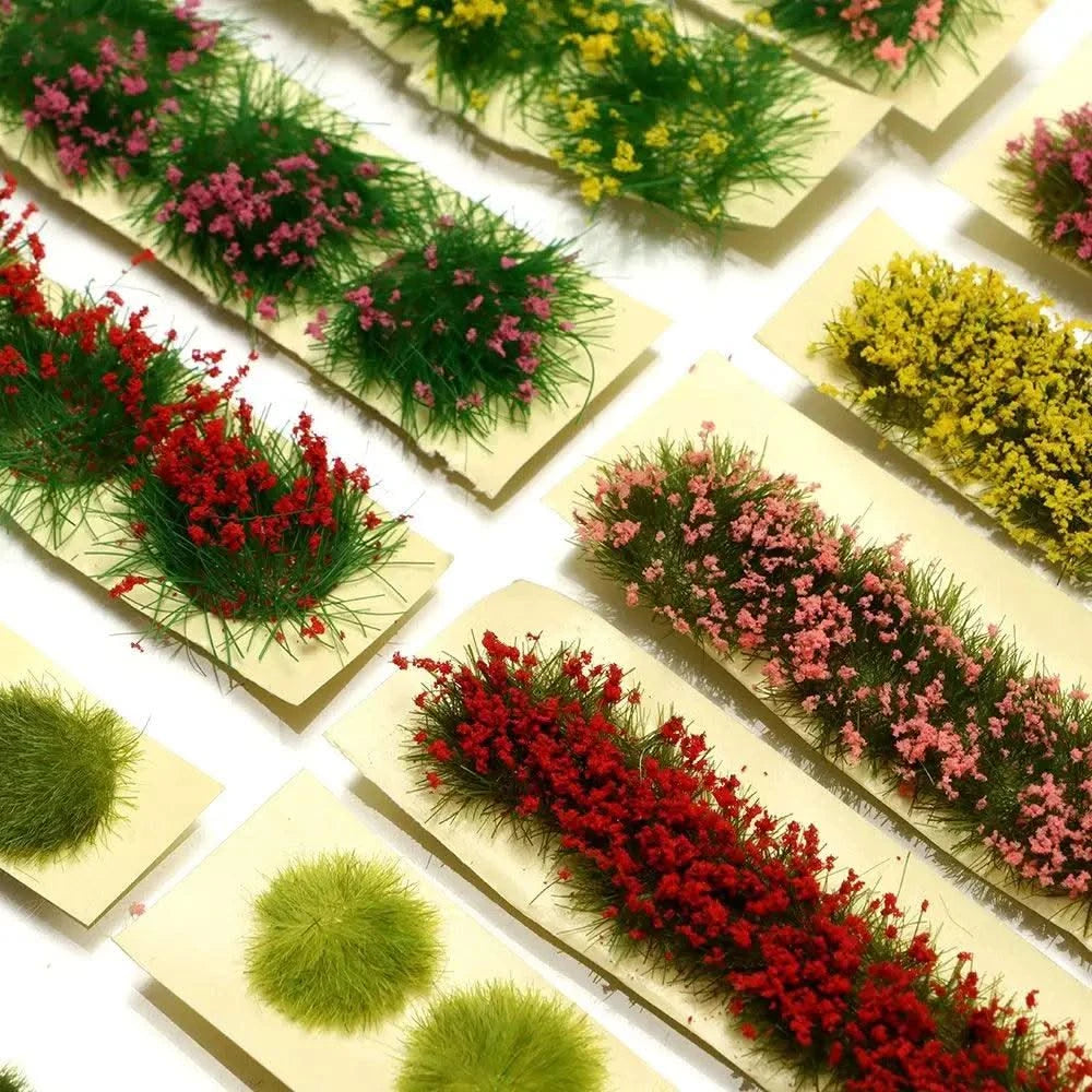 DIY Miniature Garden Decor Durable Static Scenery Model Layout Sand Table Flower Cluster Landscape Wargame Grass Tufts Building