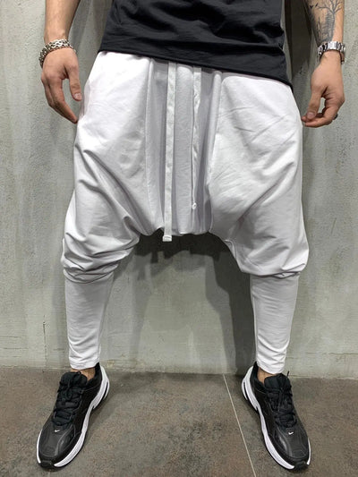 Men's Pants New Hip-hop Trend Trousers Loose Solid Color Small Feet Streetwear Sports Casual Harem Pants Full Length Trousers